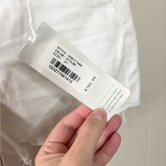 AG Adriano Goldschmied white Hailey cut off ex boyfriend shorts size 27 new - Picture 6 of 10